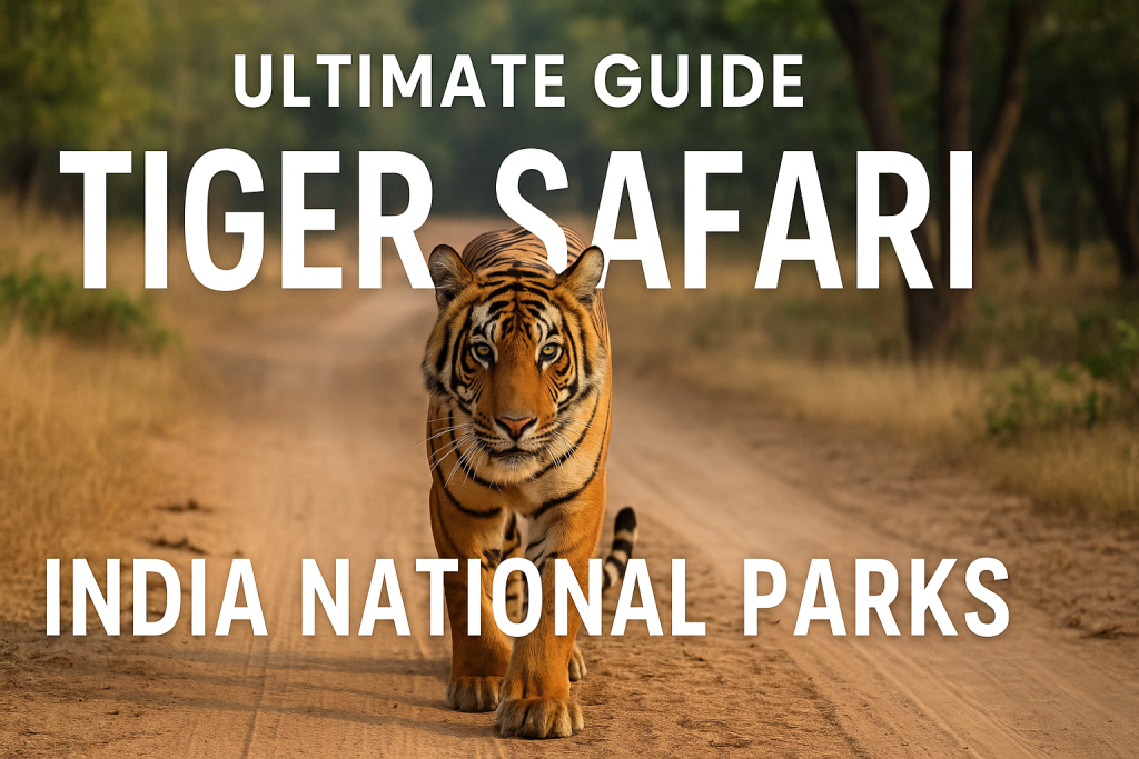 Majestic Royal Bengal Tiger walking through the tall grass in an Indian National Park