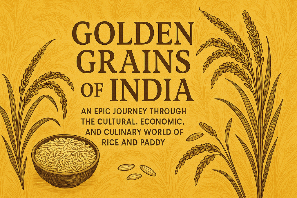 Close-up of golden rice paddy fields ready for harvest in India