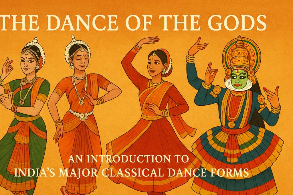 Dancer performing Odissi or Bharatanatyam classical Indian dance pose in full costume